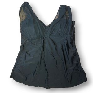 Cactus Black Mesh Swim Top